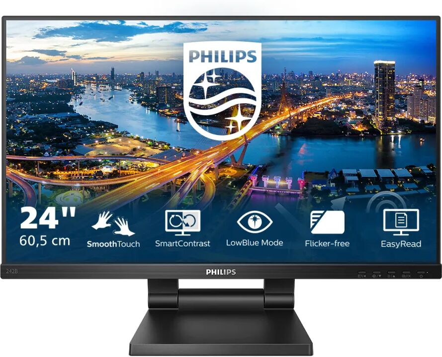 Philips 242B1TC/00 Monitor PC 60,5 cm (23.8") 1920 x 1080 Pixel Full HD LED Touch screen Nero [242B1TC/00]