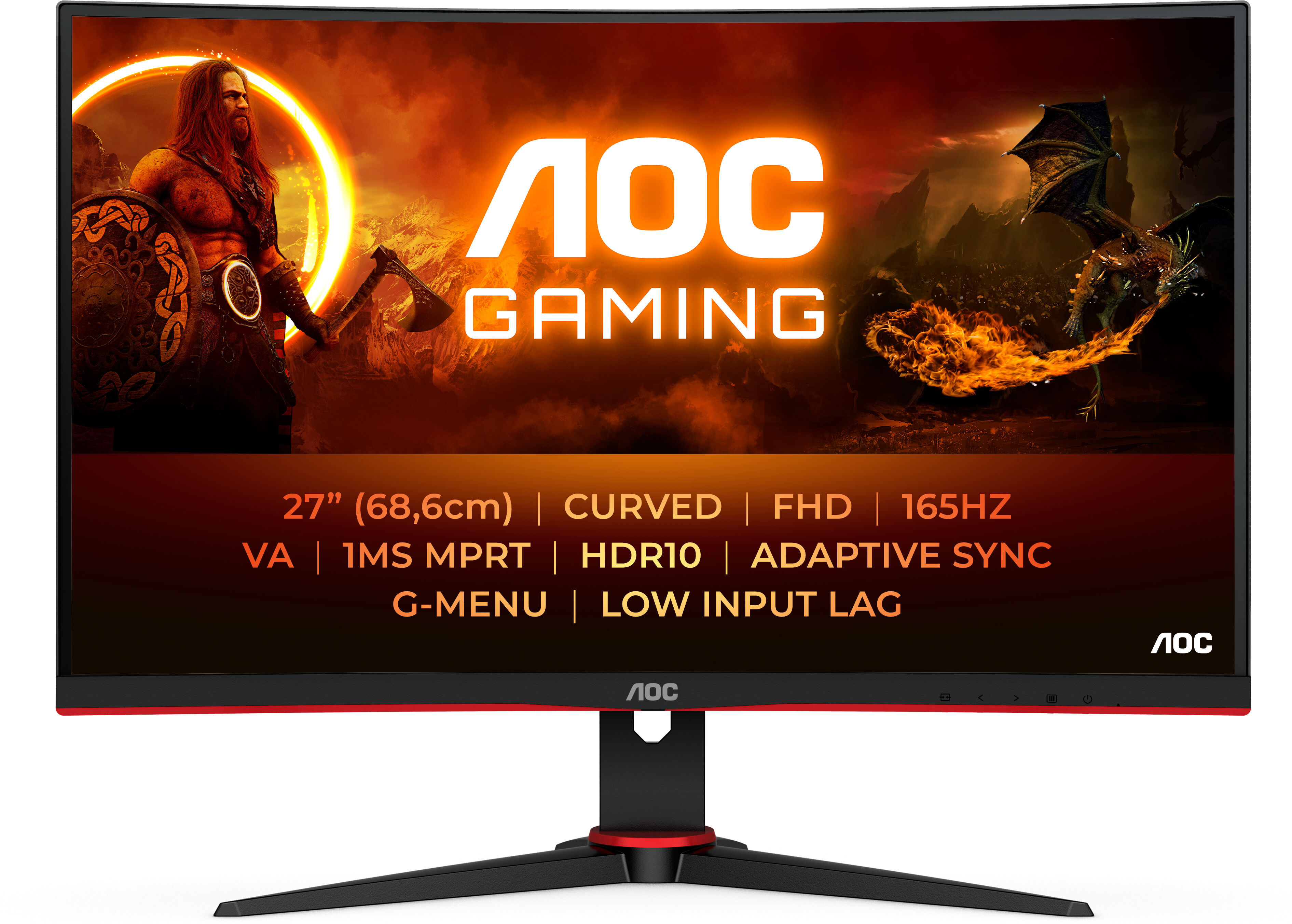 AOC G2 C27G2E/BK Monitor PC 68,6 cm (27") 1920 x 1080 Pixel Nero, Rosso [C27G2E/BK]