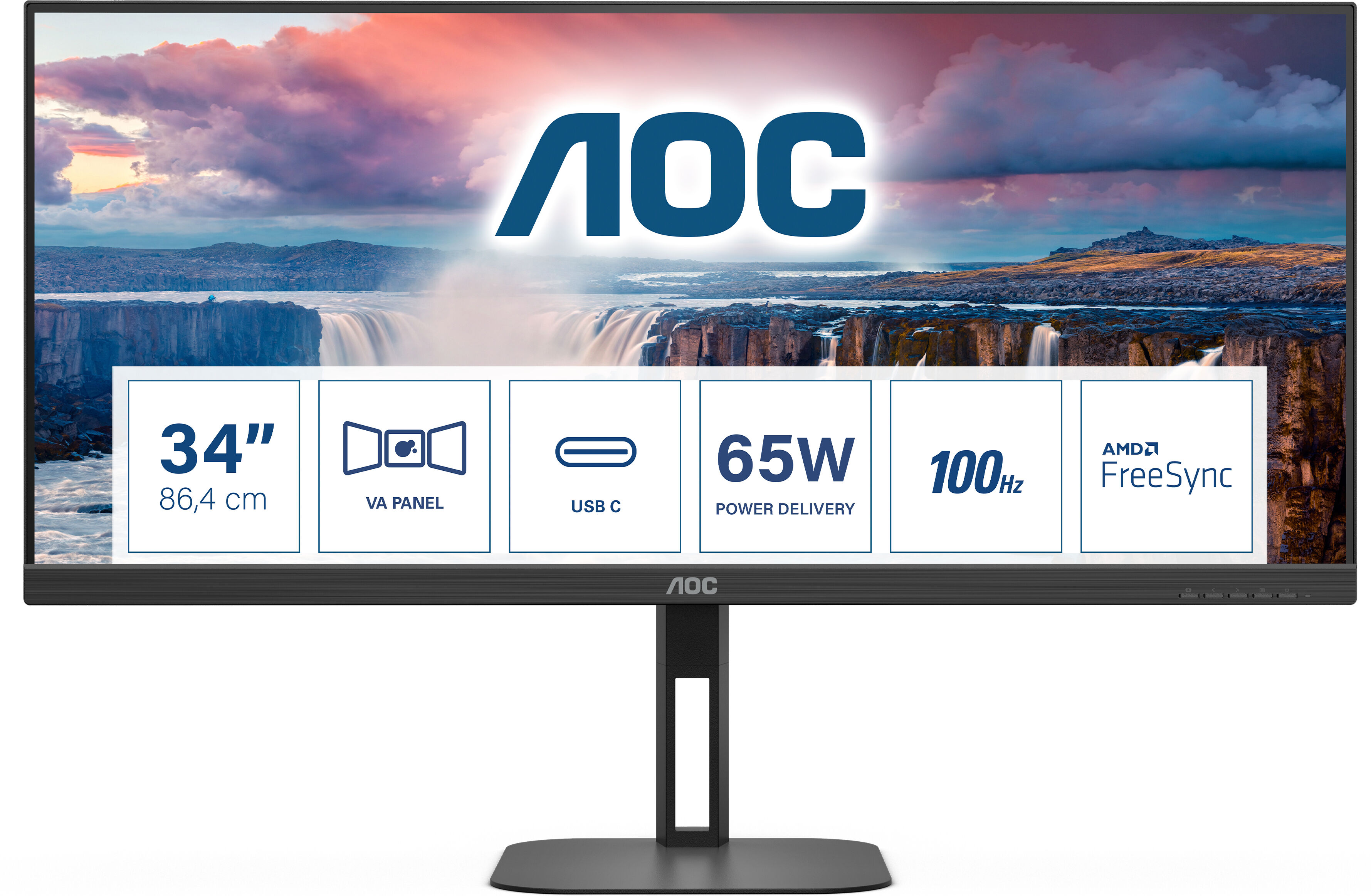 AOC V5 U34V5C/BK Monitor PC 86,4 cm (34") 3440 x 1440 Pixel UltraWide Quad HD LCD Nero [U34V5C/BK]