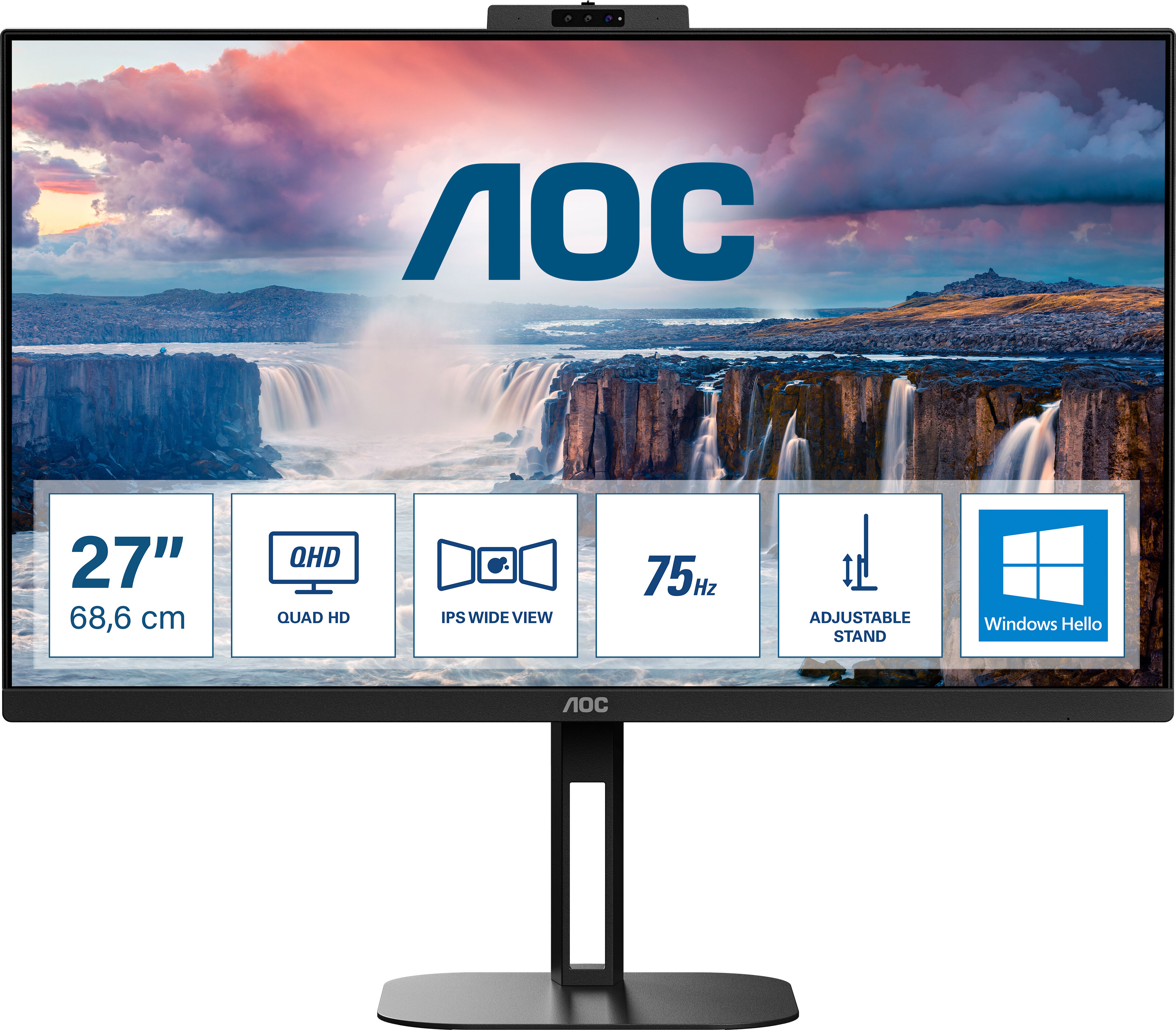 AOC V5 Q27V5CW/BK Monitor PC 68,6 cm (27") 2560 x 1440 Pixel Quad HD LED Nero [Q27V5CW/BK]