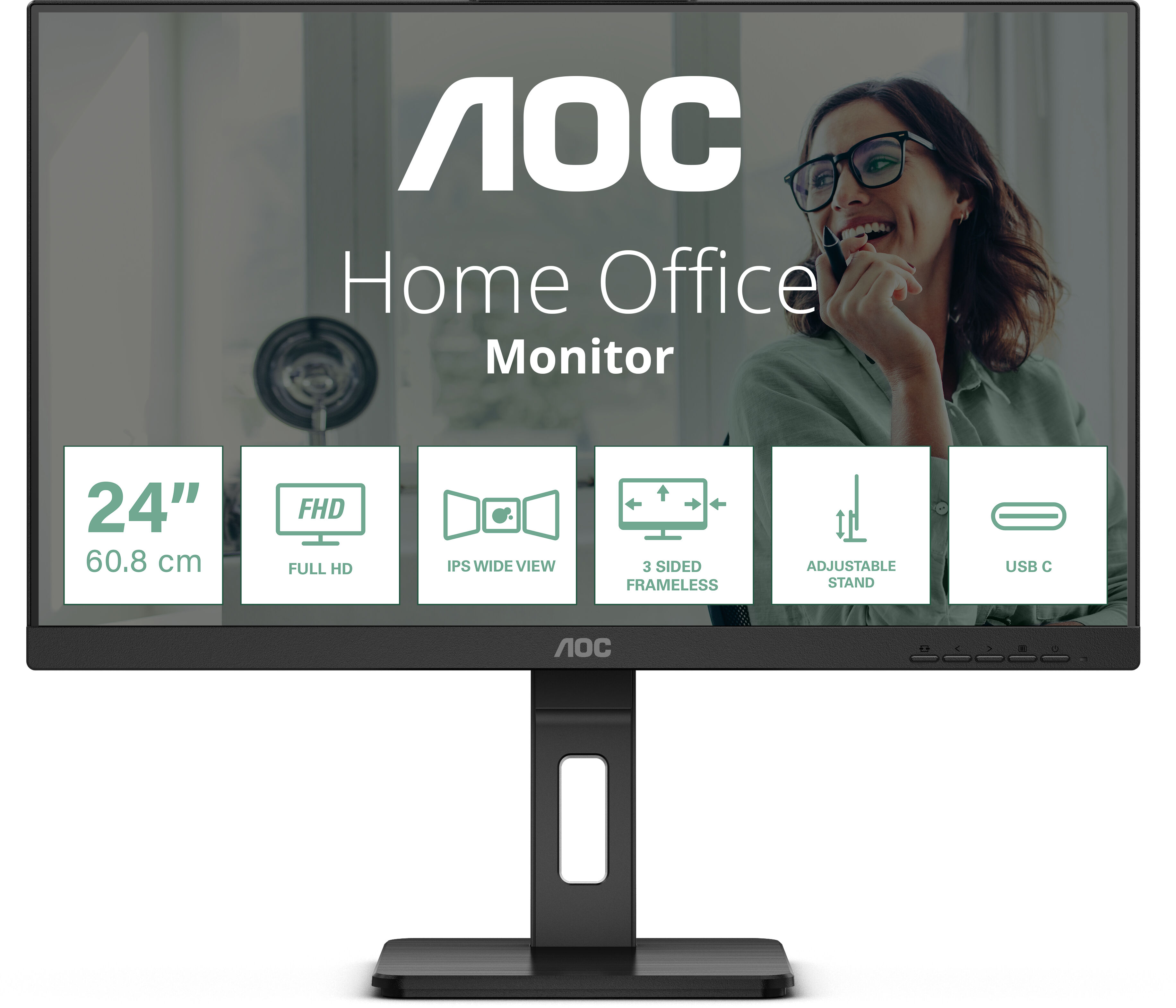 AOC Monitor  24P3CV LED display 60,5 cm (23.8") 1920 x 1080 Pixel Full HD Nero [24P3CV]