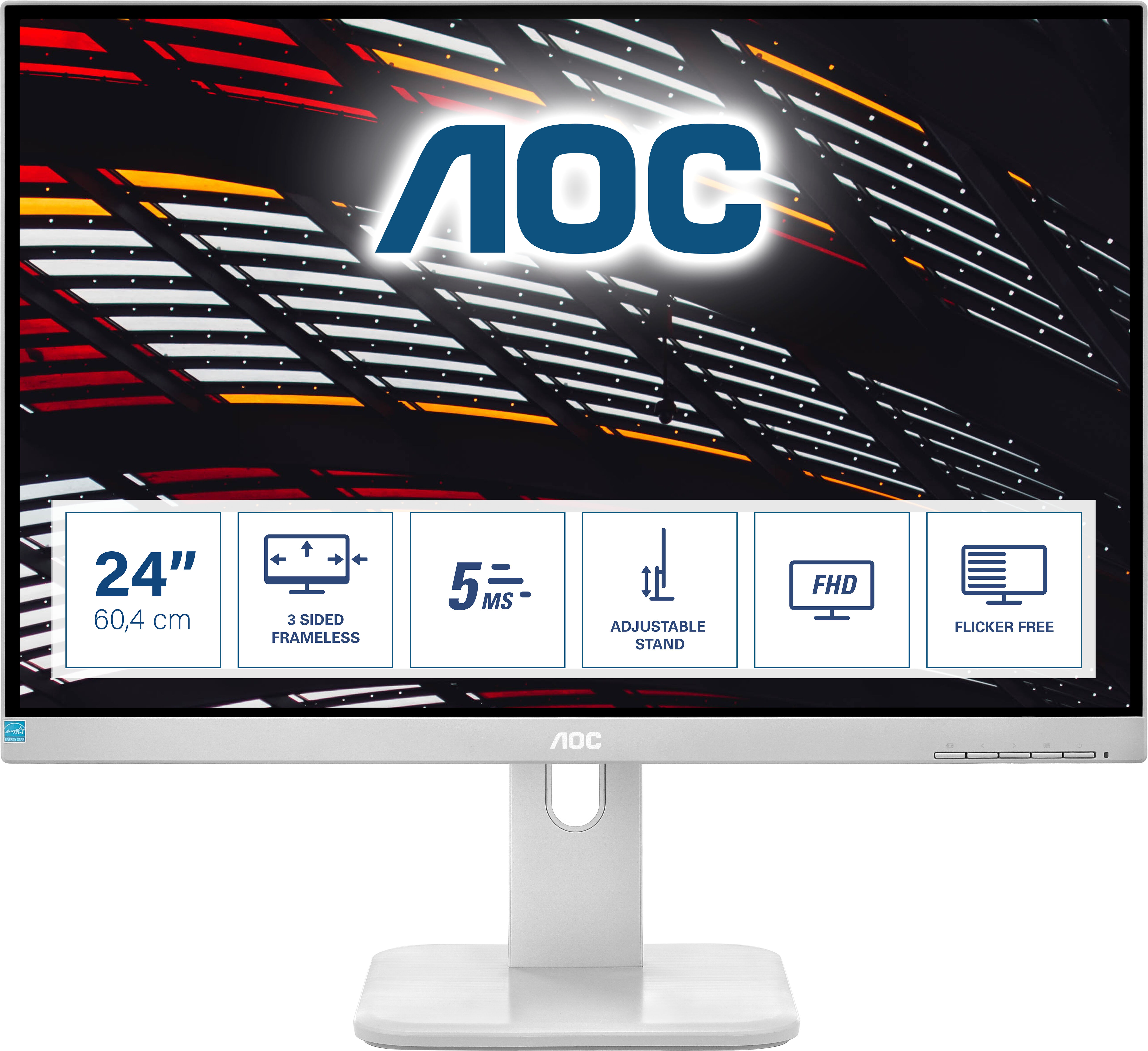 AOC Monitor  P1 24P1/GR LED display 60,5 cm (23.8") 1920 x 1080 Pixel Full HD Grigio [24P1/GR]