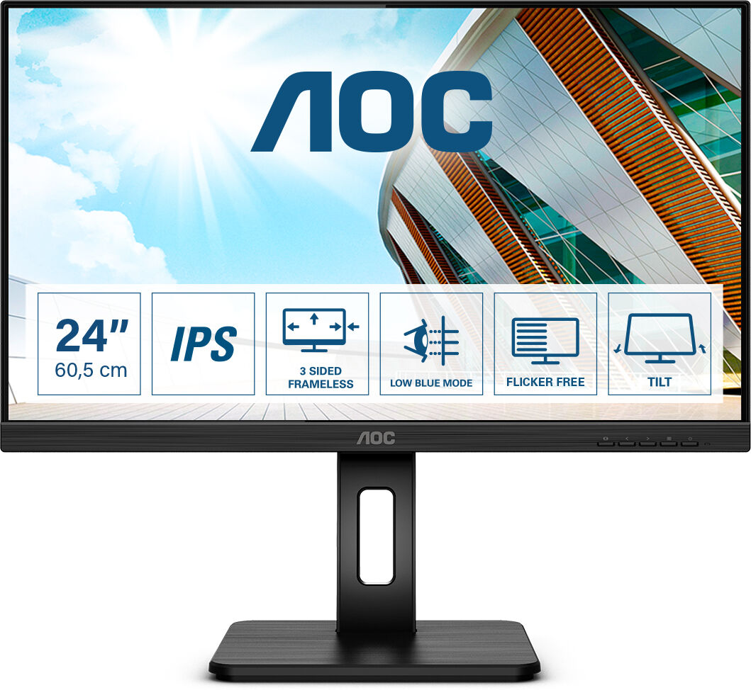 AOC Monitor  P2 Q24P2Q LED display 60,5 cm (23.8") 2560 x 1440 Pixel Quad HD Nero [Q24P2Q]