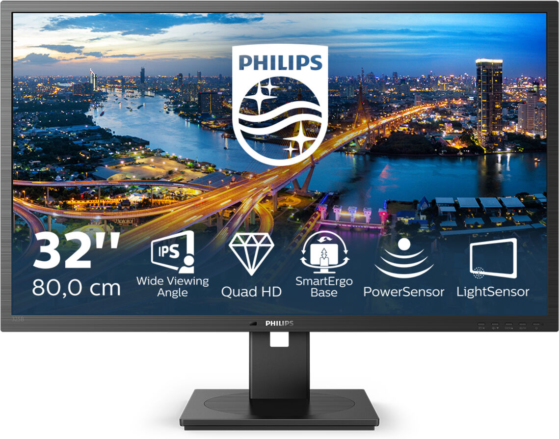 Philips B Line 325B1L/00 Monitor PC 80 cm (31.5") 2560 x 1440 Pixel 2K Ultra HD LCD Nero [325B1L/00]