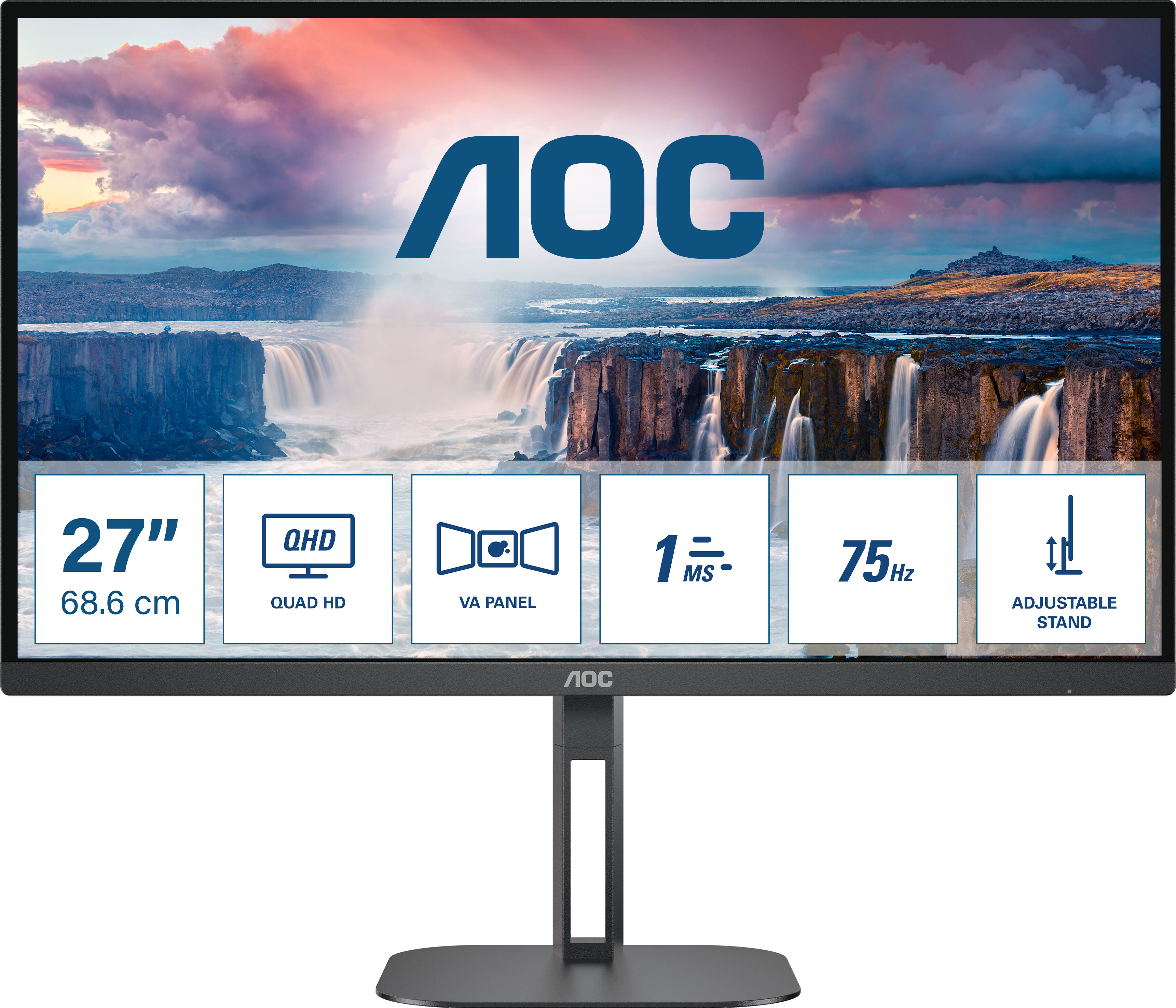 AOC V5 Q27V5N/BK Monitor PC 68,6 cm (27") 2560 x 1440 Pixel Quad HD LED Nero [Q27V5N/BK]