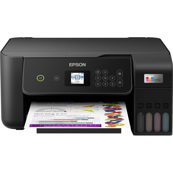 epson ecotank et-2820 stampante multifunzione inkjet 3-in-1 a4, serbatoi ricaricabili alta capacità, 4 flaconi inclusi pari a 3600pag b/n 6500pag colore, wi-fi direct, usb [c11cj66404]