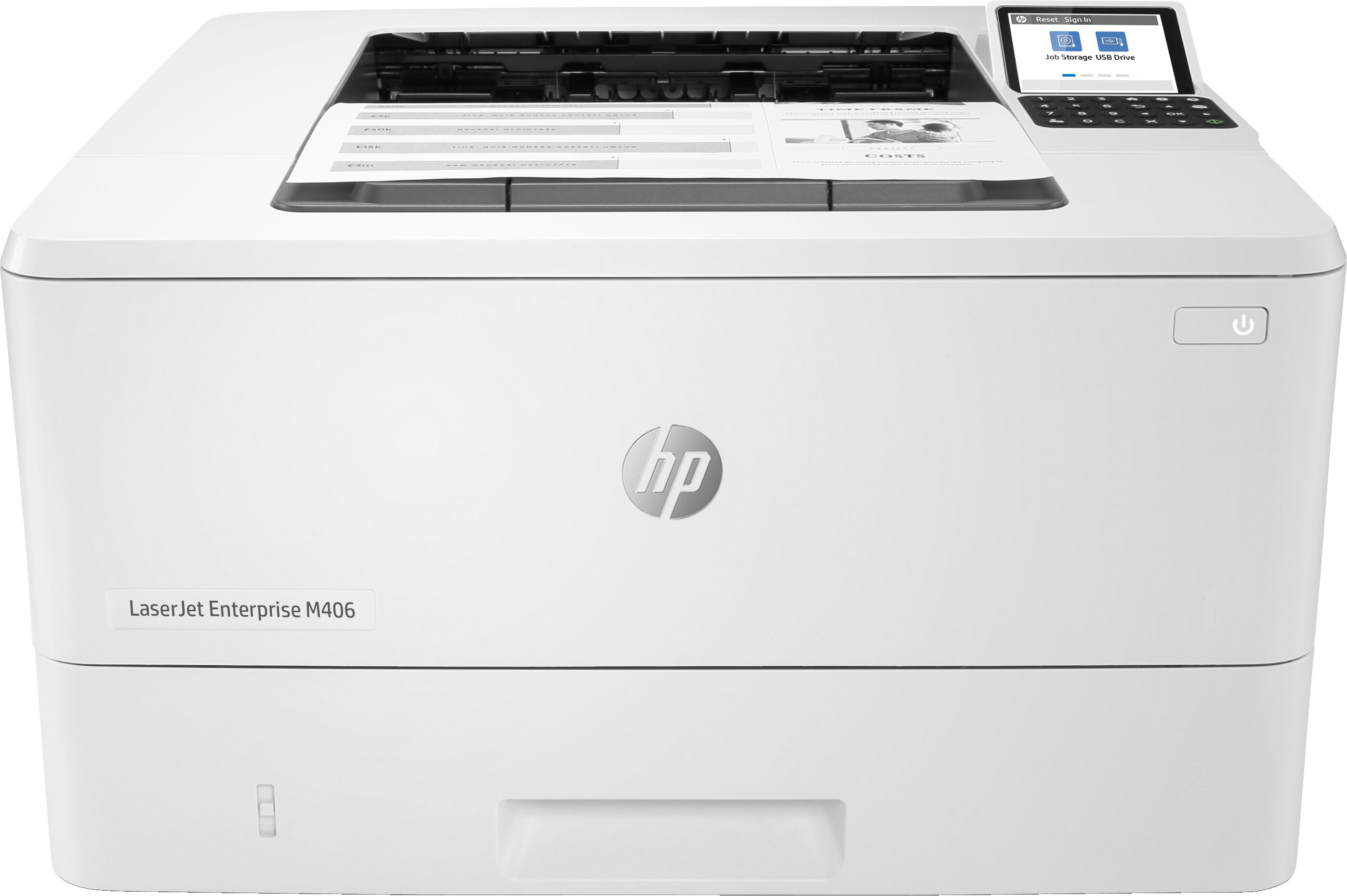 HP Stampante laser  LaserJet Enterprise M406dn, Bianco e nero, per Aziendale, Stampa, Compatta; Avanzate funzionalità di sicurezza; Stampa fronte/retro; Efficienza energetica; da porta USB frontale [3PZ15A#B19]