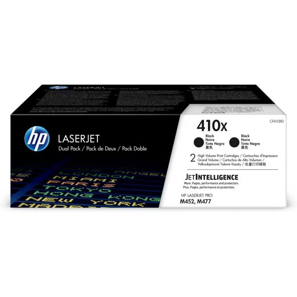 hp confezione da 2 cartucce toner nero originale ad alta capacità laserjet 410x [cf410xd]