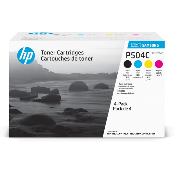 hp samsung confezione da 4 cartucce toner originali  clt-p504c (ciano/magenta/giallo/nero) [clt-p504c]