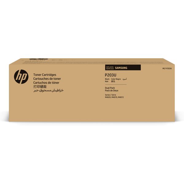 hp samsung confezione da 2 cartucce toner nero originali a capacità ultra mlt-p203u [sv123a]