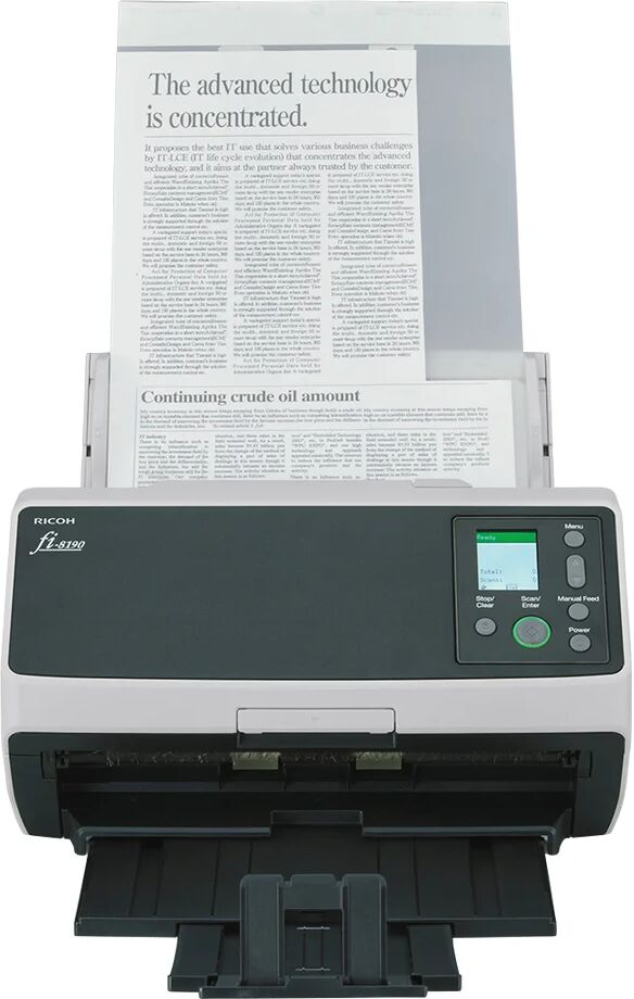 Ricoh fi-8190 ADF + scanner ad alimentazione manuale 600 x DPI A4 Nero, Grigio [PA03810-B001]