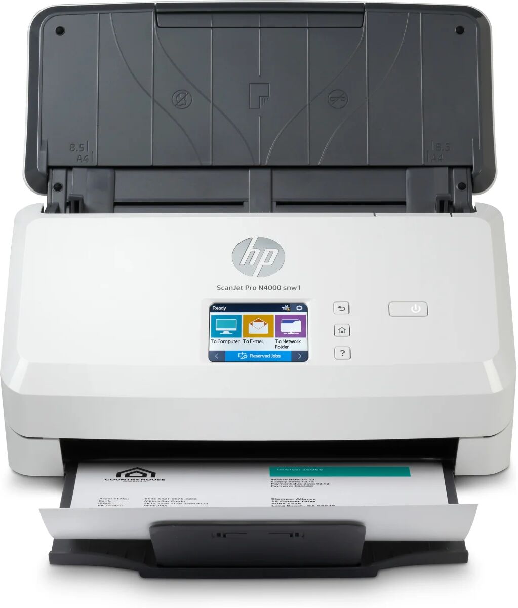 HP Scanjet Pro N4000 snw1 Sheet-feed Scanner a foglio 600 x DPI A4 Nero, Bianco [6FW08A#B19]