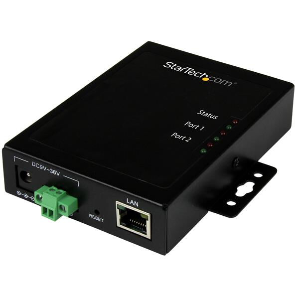 StarTech.com Server per dispositivi Seriali a Ethernet IP 2 porte - RS232 Montabile e in Metallo [NETRS2322P]