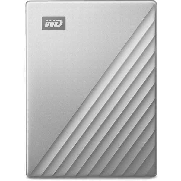 western digital hard disk esterno  my passport ultra for mac disco rigido 5 tb argento [wdbpmv0050bsl-wesn]