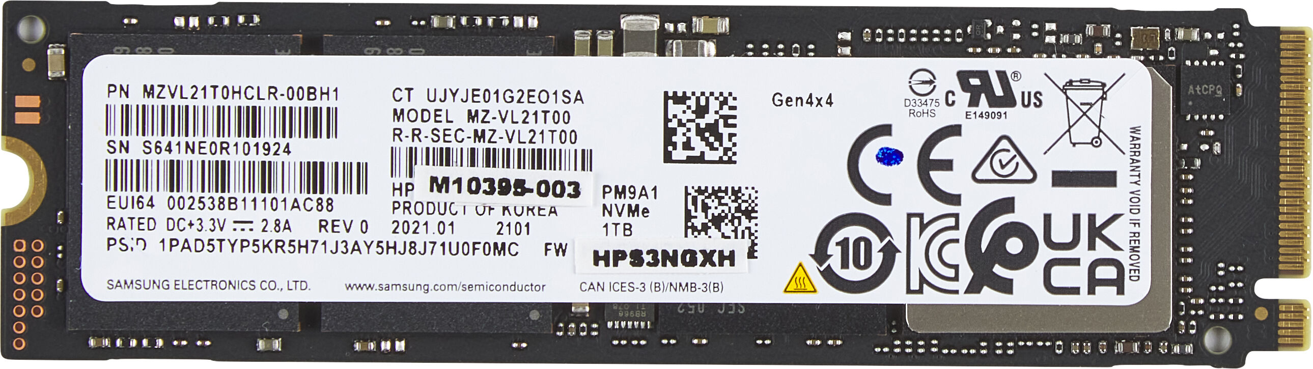 HP 1TB PCIe-4x4 NVMe M.2 SSD PCI Express 4.0 [5R8Y0AA#ABB]