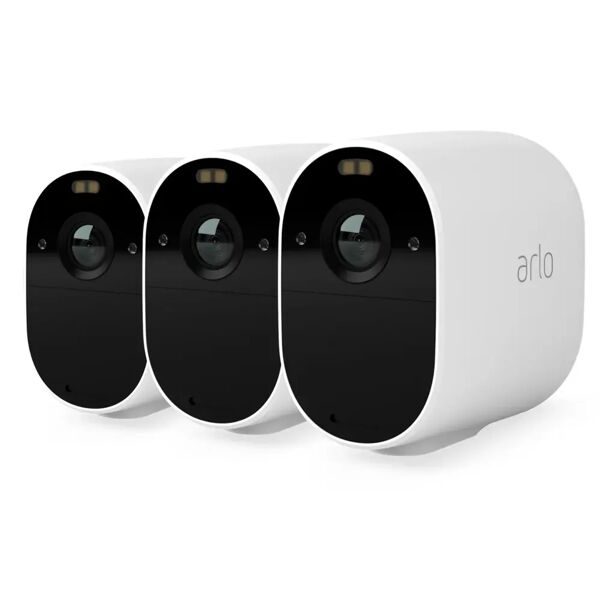 arlo telecamera di sicurezza  videocamera essential con faretto integrato x3 [vmc2330-100eus]