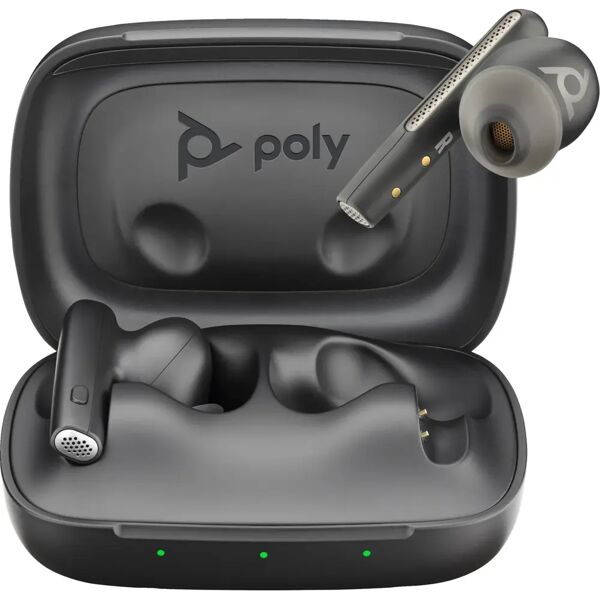 poly cuffia con microfono  auricolari nerofumo voyager free 60 uc + adattatore bt700 usb-a custodia di ricarica base [7y8h3aa]