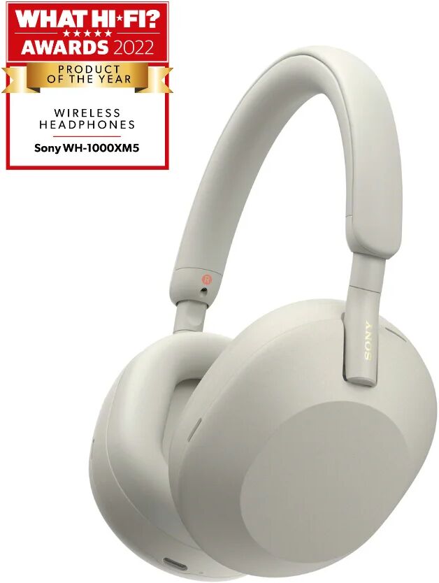 sony cuffia con microfono  wh-1000xm5 cuffie wireless noise cancelling - batteria fino a 30 ore around-ear con alexa e google assistant integrato per telefonate argento [wh1000xm5s.ce7]