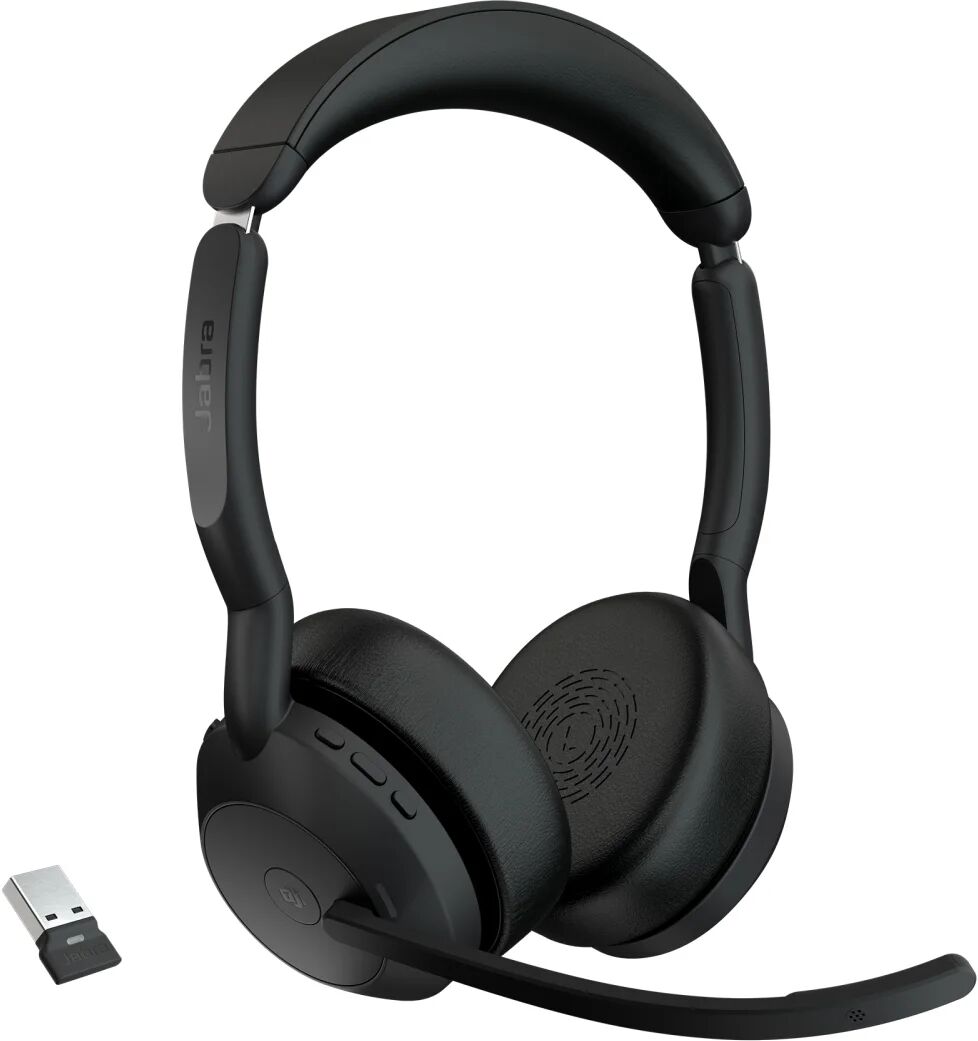 Jabra Cuffia con microfono  Evolve2 55 Auricolare Wireless A Padiglione Ufficio Bluetooth Base di ricarica Nero [25599-999-999]