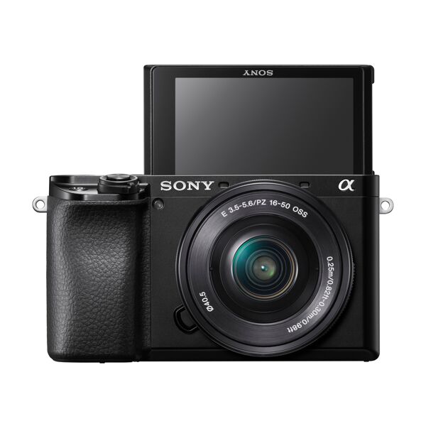 sony α alpha 6100 fotocamera digitale mirrorless con obiettivo intercambiabile selp 16-50mm, sensore aps-c, real time eye af e tracking autofocus, nero [ilce6100lb.cec]