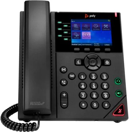 POLY Telefono IP VVX 350 a 6 linee abilitato per PoE [89B68AA]