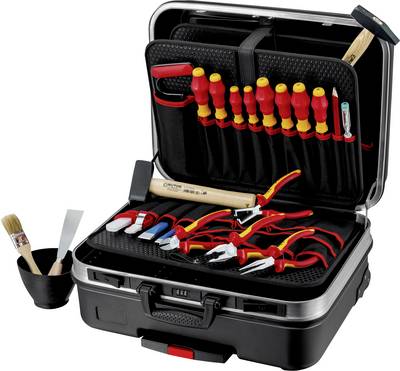 knipex valigetta portautensili 002105hls, 24 pezzi, set di utensili nero, con assortimento [002105hls]