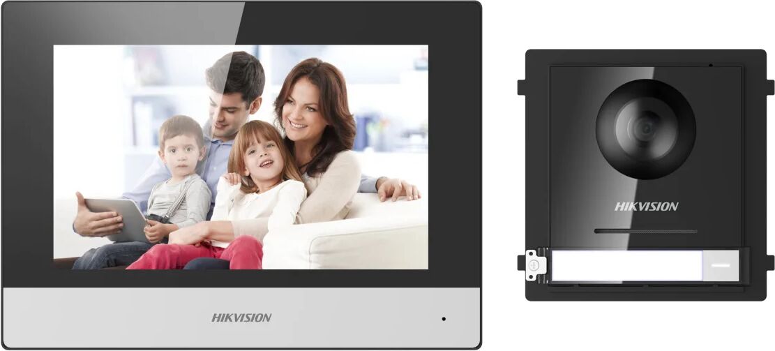 Hikvision DS-KIS602 sistema per video-citofono 2 MP 17,8 cm (7") Nero, Grigio [DS-KIS602]