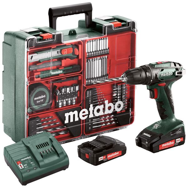 metabo trapano  bs 18 set 1600 giri/min senza chiave 1,3 kg verde, nero [602207880]