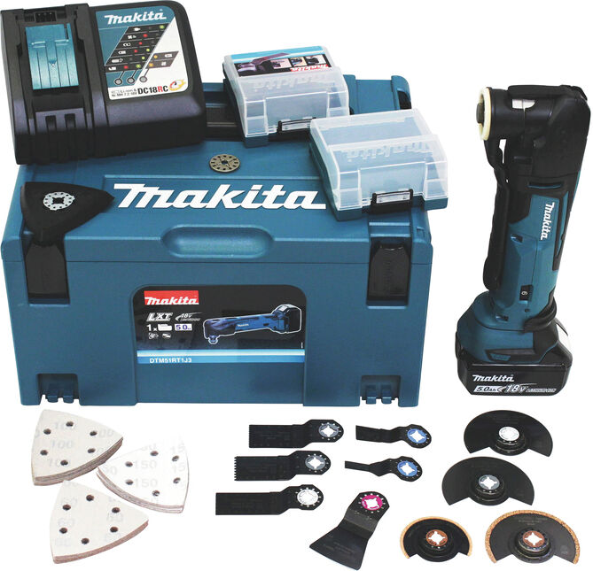 makita dtm51rt1j3 multi-strumento oscillante nero, blu 20000 opm [dtm51rt1j3]