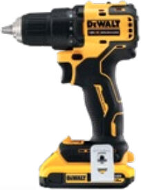 DeWalt Avvitatore a batteria  DCD708D2T-QW cacciavite elettrico e avvitatore impulso 1650 Giri/min Nero, Giallo con caricabatteria [DCD708D2T-QW]