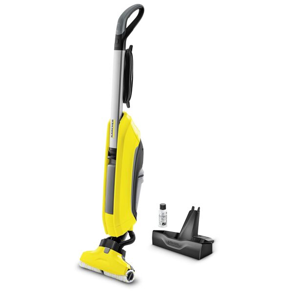 kärcher scopa elettrica  fc 5 cordless aspirapolvere a bastone batteria secco e bagnato senza sacchetto nero, argento, giallo [1.055-601.0]