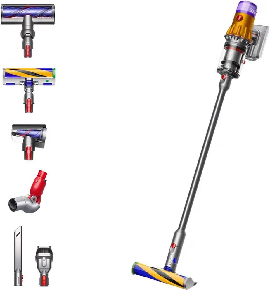 dyson aspiratore portatile  v12 detect slim absolute aspirapolvere senza filo nichel, giallo senza sacchetto [no]