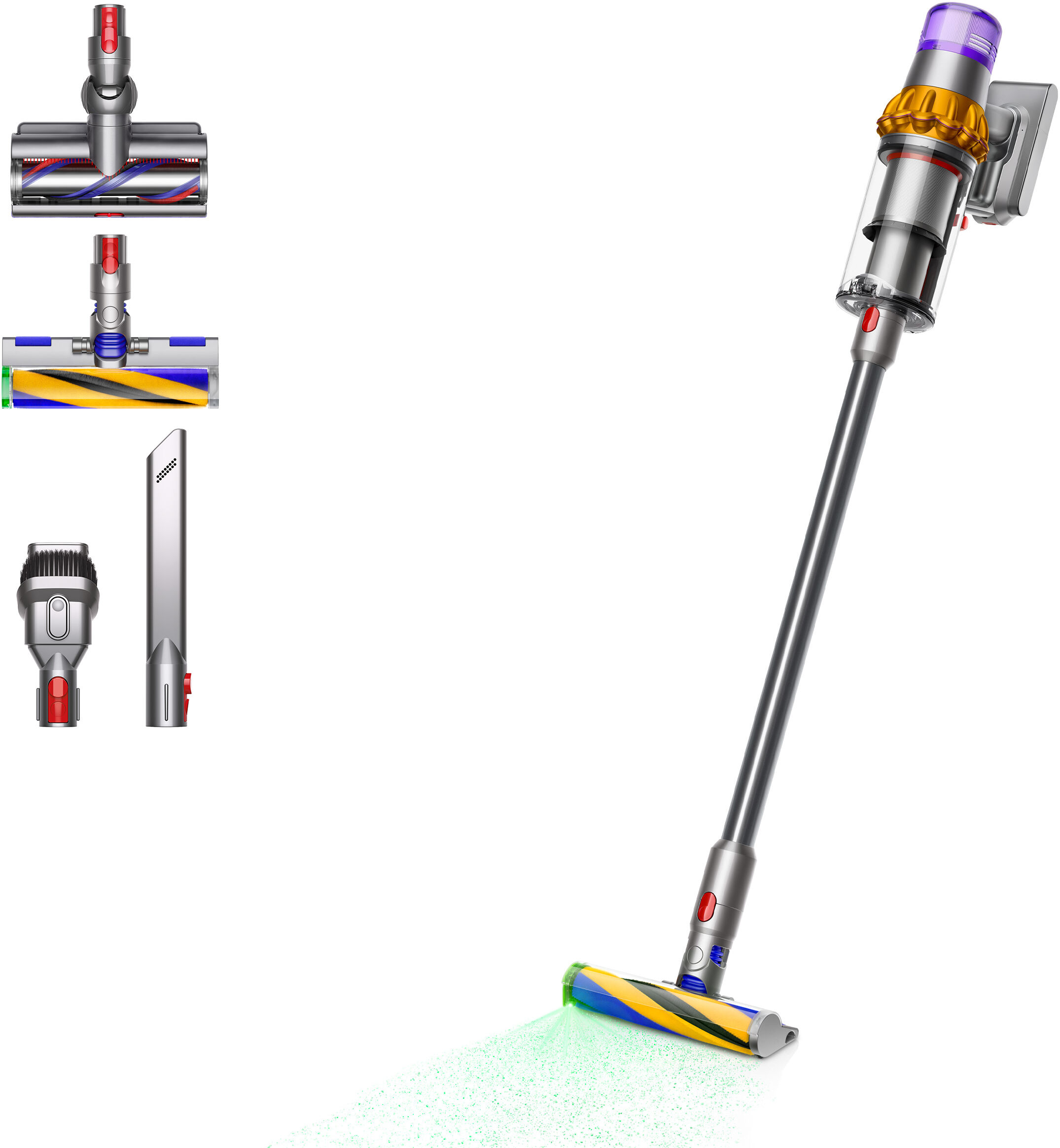 dyson aspiratore portatile  v15 detect absolute aspirapolvere senza filo nichel, giallo senza sacchetto [v15 2023]