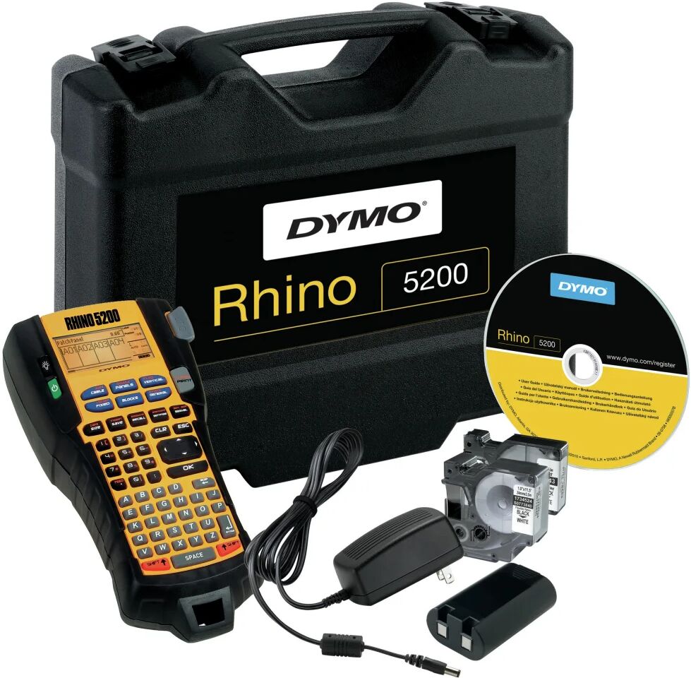 dymo stampante per etichette/cd  rhino 5200 kit stampante etichette (cd) trasferimento termico 180 x dpi abc [s0841400]