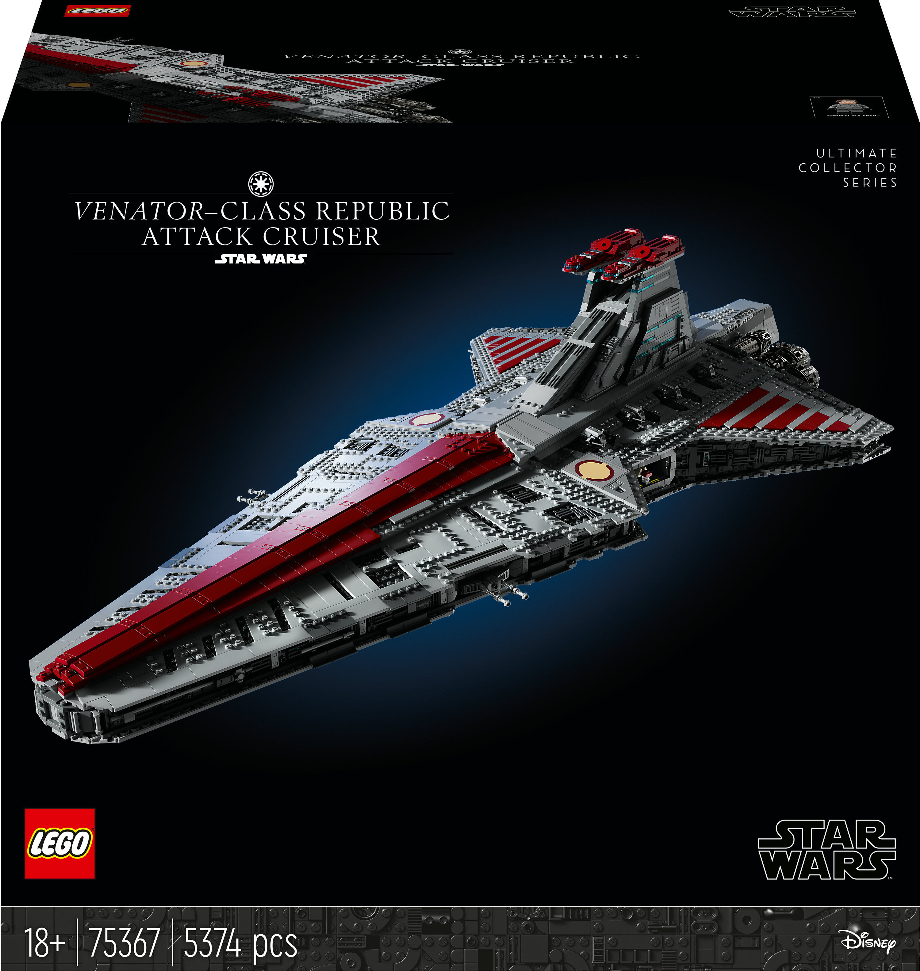 Lego Star Wars Incrociatore d’attacco della Repubblica classe Venator [75367]