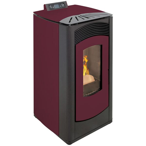 stufa a pellet euro alpi rocca canalizzata 2 uscite 13,18 kw colore bordeaux