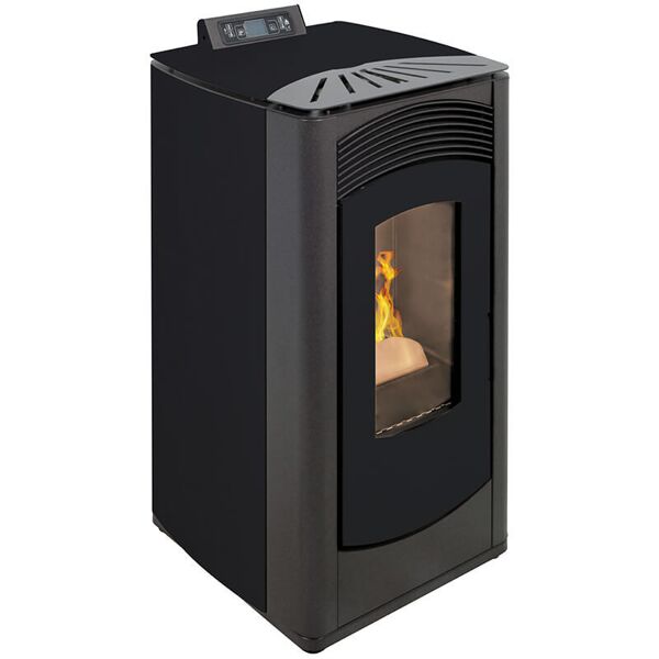 stufa a pellet euroalpi rocca canalizzata 2 uscite 13,18 kw colore nera