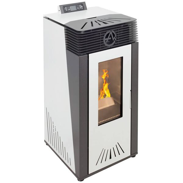 stufa a pellet euro alpi peralba canalizzata 2 uscite 13,18 kw colore bianco