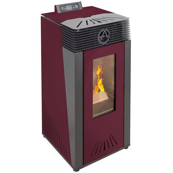 stufa a pellet euro alpi peralba canalizzata 2 uscite 13,18 kw colore bordeaux