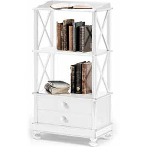 libreria arte povera in legno massello con rifinitura in bianco opaco 54 x 34 x 105