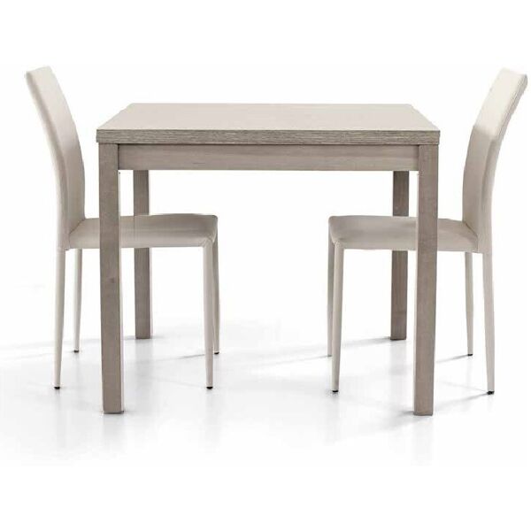 tavolo da pranzo in legno rovere grigio apertura a libro 90x90 cm