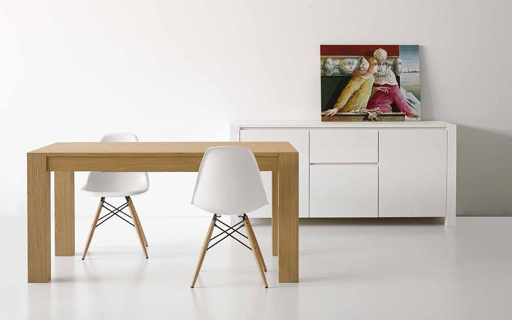 Tavolo da pranzo allungabile in legno rovere 160 x 90