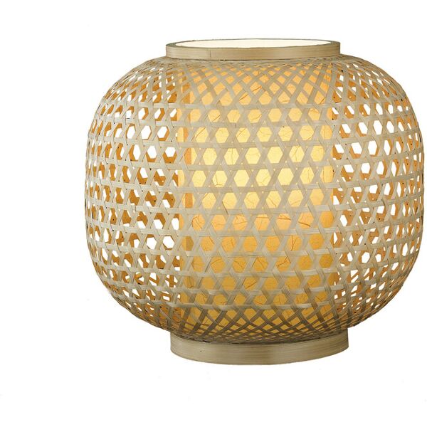 lampadario lume zen industrial vintage colore bambù naturale 60w mis 36 x 31 cm