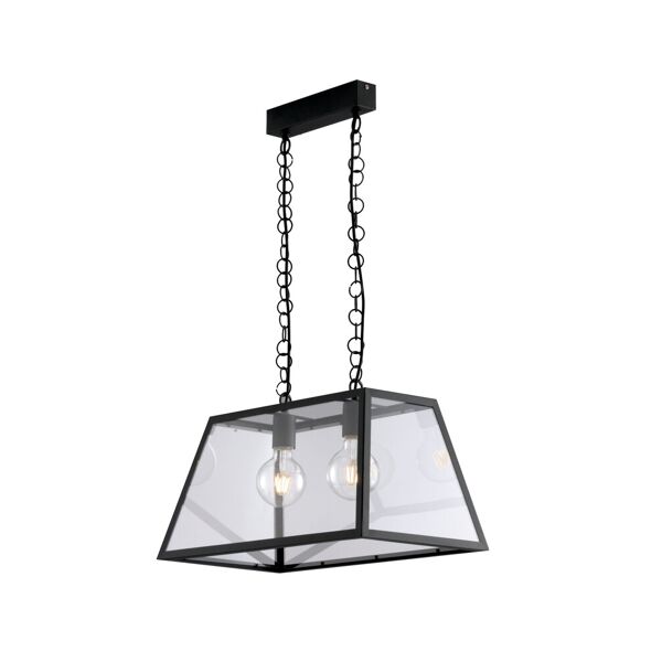 lampadario sospensione lexington industrial vintage colore nero 40w mis 57 x 27 x 30 x 110h cm