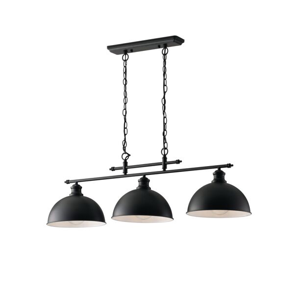 lampadario sospensione charleston industrial vintage colore nero 40w mis.99 x 29 x 26 x 120h cm