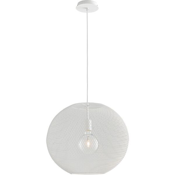 lampadario sospensione esedra industrial vintage colore bianco 60w mis 50 x 40 x 120 cm