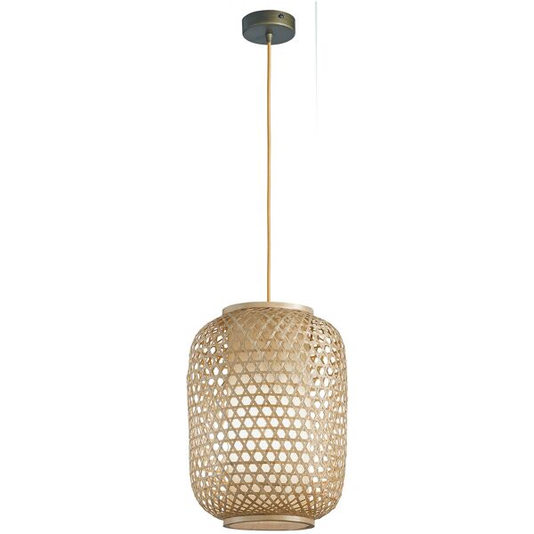 lampadario sospensione zen industrial vintage colore bambu naturale 60wmis 25 x 110 cm