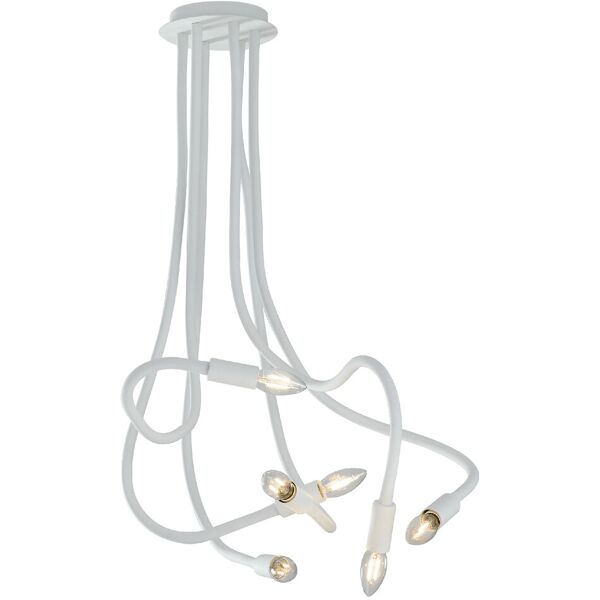 lampadario plafoniera lover eclettico colore bianco 40w mis 120 x 150 cm