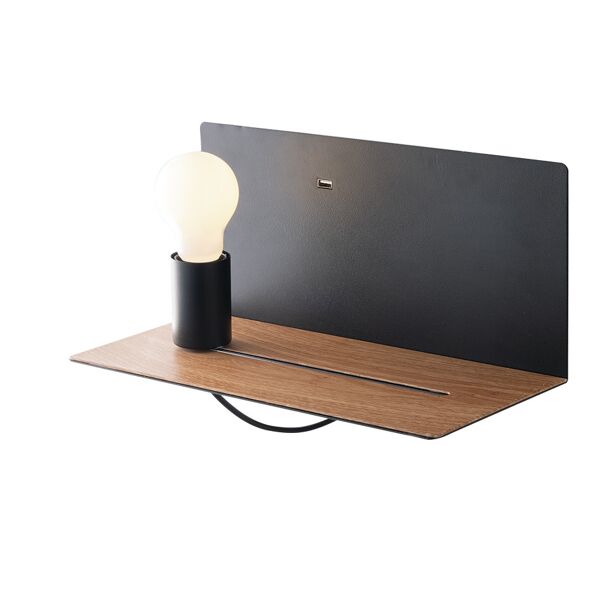 lampadario applique flash eclettico usb colore nero 40w mis 33 x 15 x 18 cm