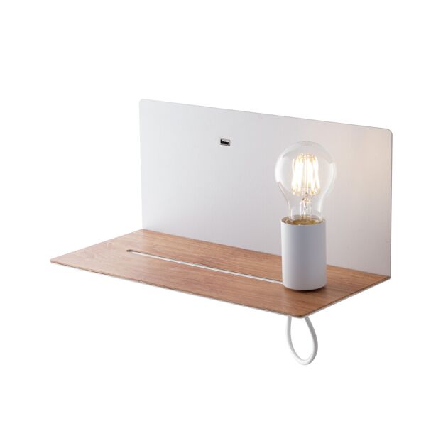 lampadario applique flash eclettico usb colore bianco 40w mis 33 x 15 x 18 cm